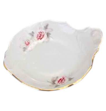 Розетка 13 см с ручкой Серая роза/золото, Бернадотт, фарфор