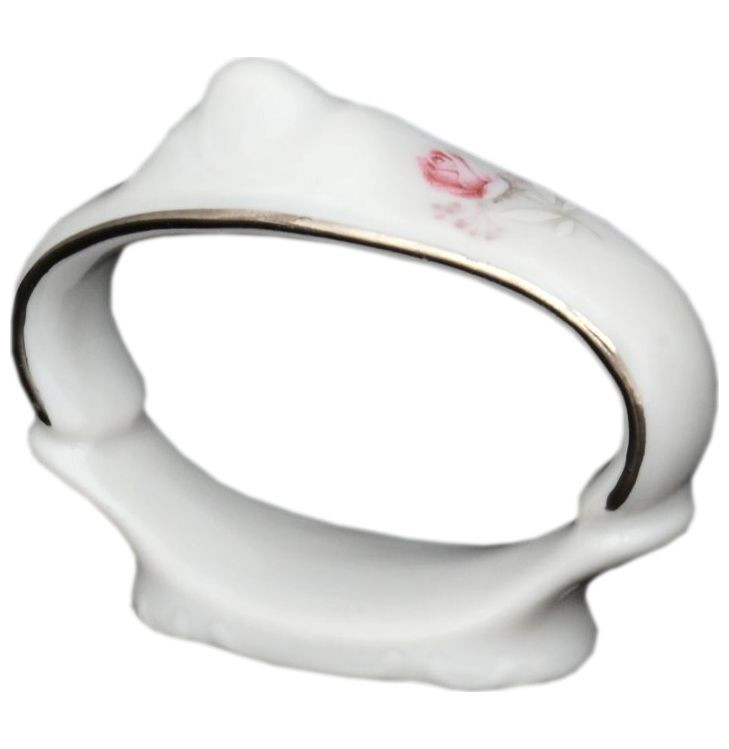 Кольцо для салфетки Серая роза/платина, фарфор