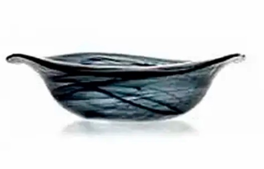 Тарелка глубокая d 21 см h 5 см, стекло, цвет / декор черно-белый, Helix