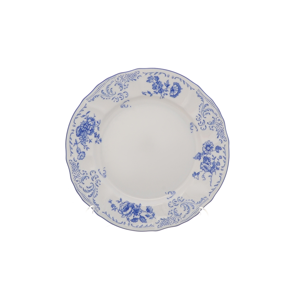 Тарелка 19 см Синие розы, Бернадотт, фарфор