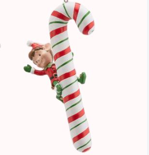 Игрушка елочная Леденец с гномом