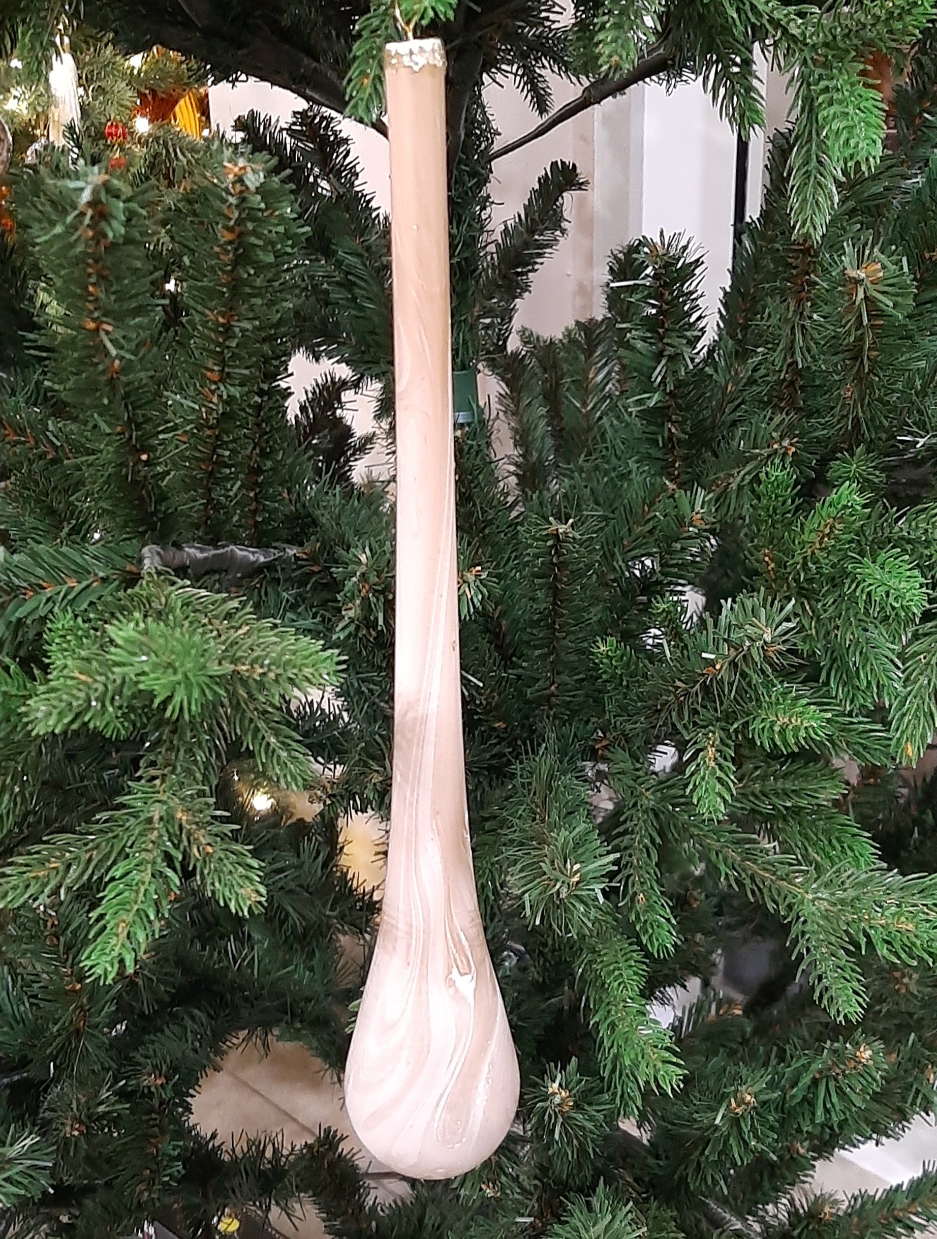 Игрушка елочная Капля большая кремовая Goodwill