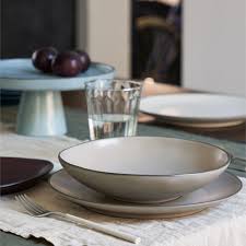 Тарелка глубокая, 23 см, бежевая, керамика,Stacked Organic