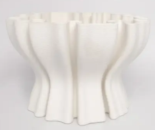 Ваза с 3D рисунком 29x20 см, керамика, белый