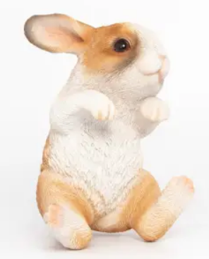 Подвес ЗАЯЦ 9х14 см, полирезин, бело-коричневый