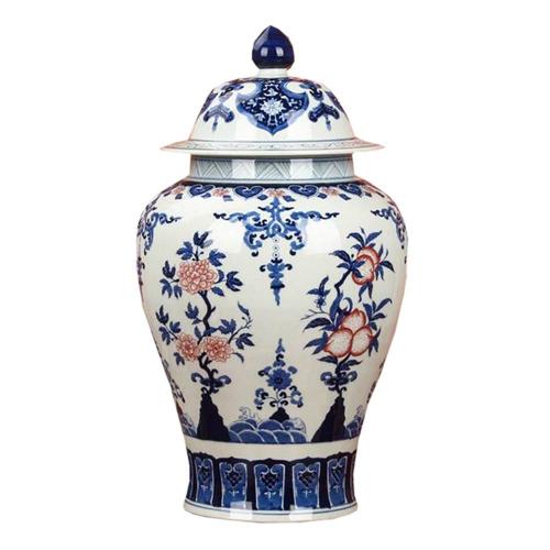 Ваза с орнаментом (синий/красный ) 26*47 см