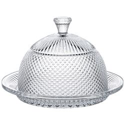 Блюдо с крышкой "Бриллиант" 20 см прозрачное стекло