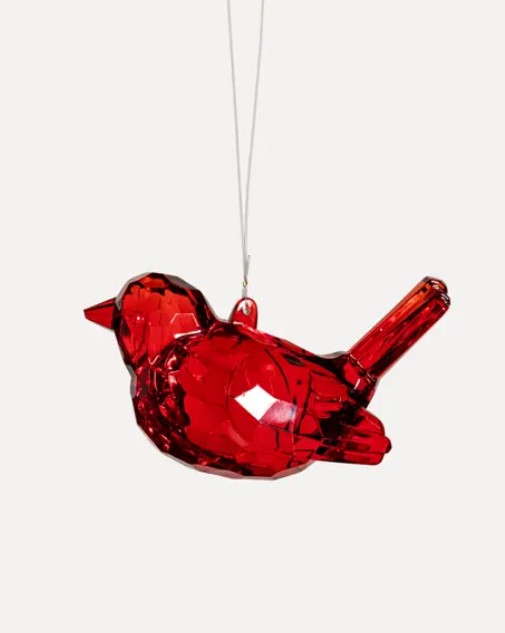 Подвес ПТИЦА 10х5 см, акрил, красный