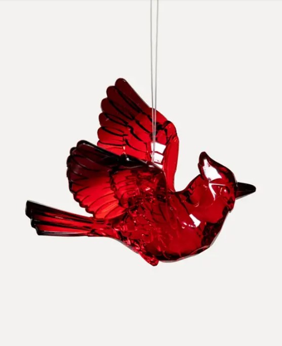 Подвес ПТИЦА 12х8 см, акрил, красный