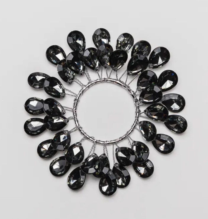 Подвес КОЛЬЦО D12 см из кристаллов, акрил, темно-серебряный