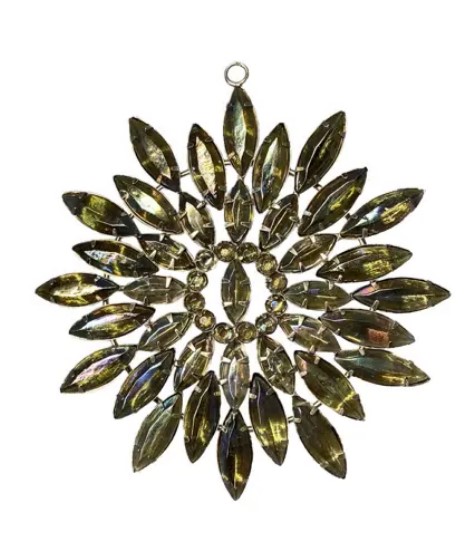 Подвес СНЕЖИНКА D14 см, металл, акрил, чёрный, радужный