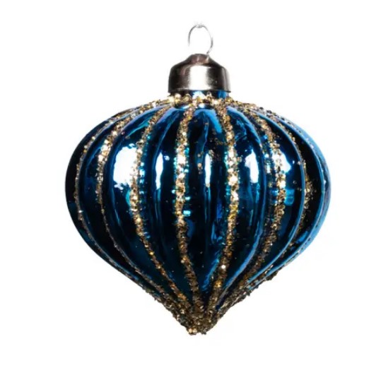 Подвес ЛУКОВИЦА D8 см, стекло, синий