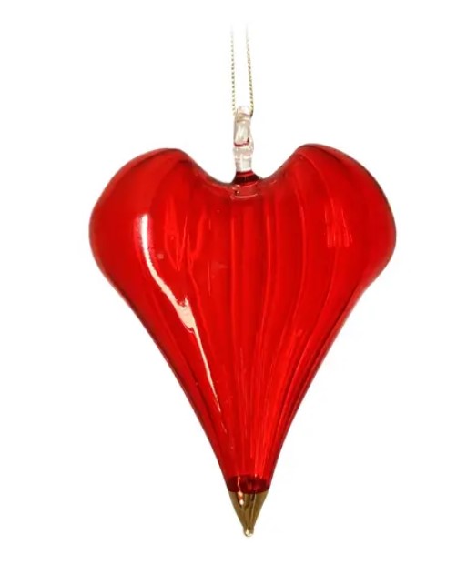 Подвес СЕРДЦЕ D10 см, стекло, красный