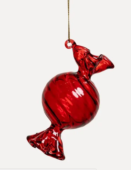 Подвес КОНФЕТА 6x13 см, стекло, красный