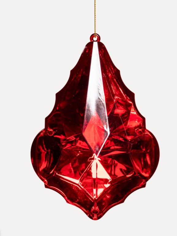 Подвес КРИСТАЛЛ 11x16 см, пластик, красный