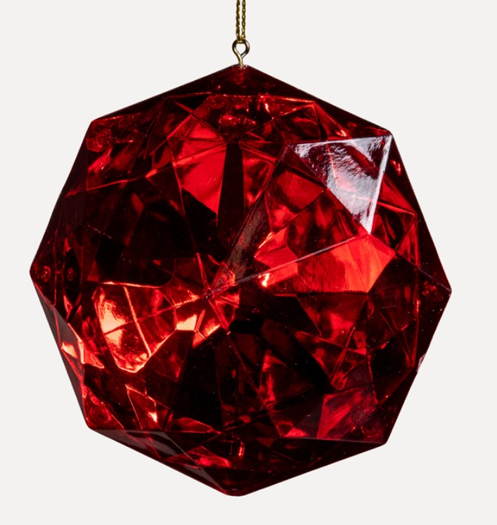 Подвес КРИСТАЛЛ 9x10 см, пластик, красный