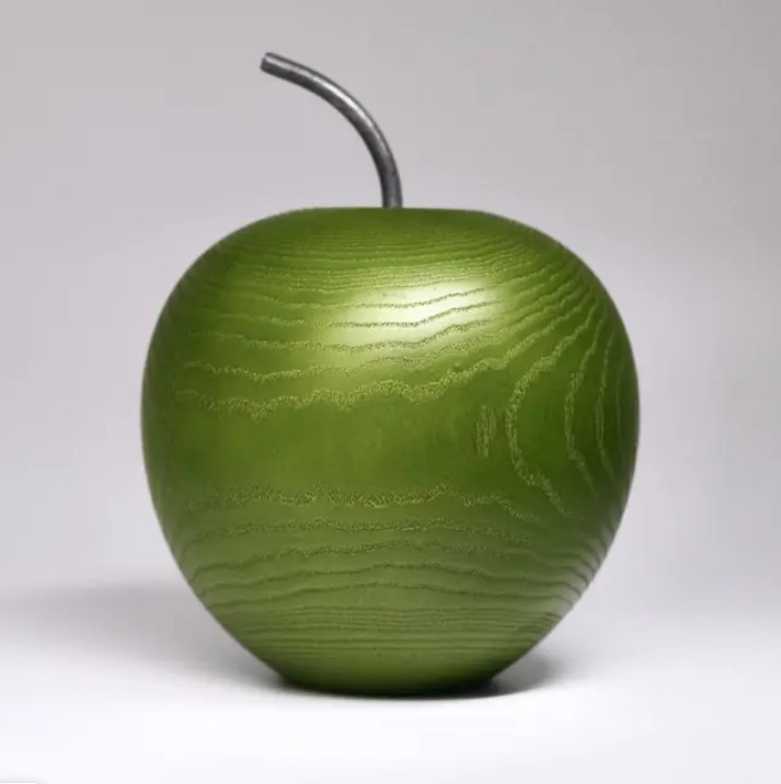 Фигура ЯБЛОКО 9х12 см, дерево, зеленый