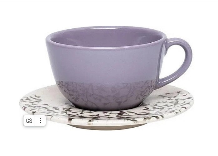 Чайная пара чашка 200мл и блюдце 14см UNNI SHAPE LILAC