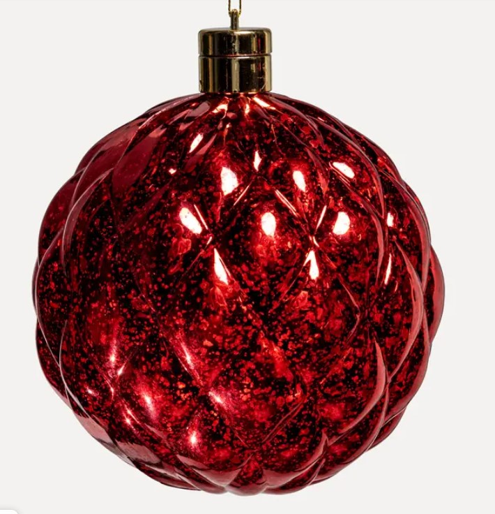 Шар LED D15 см, пластик, красный