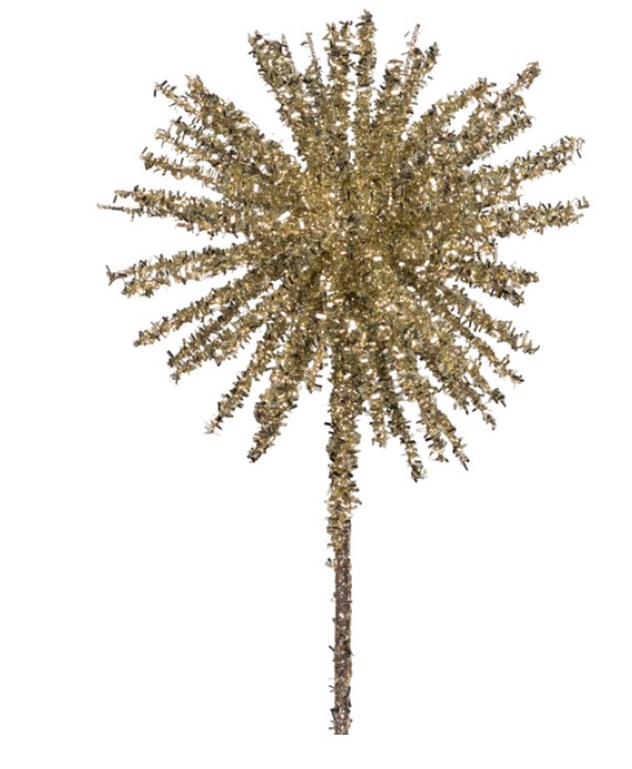 Ветвь с глиттером L46 см, пластик, шампань