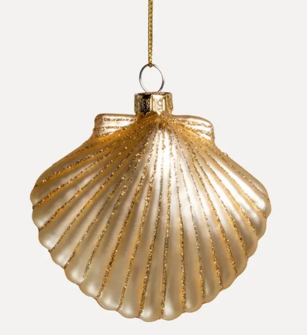 Подвес РАКУШКА 9x10 см, стекло, шампань