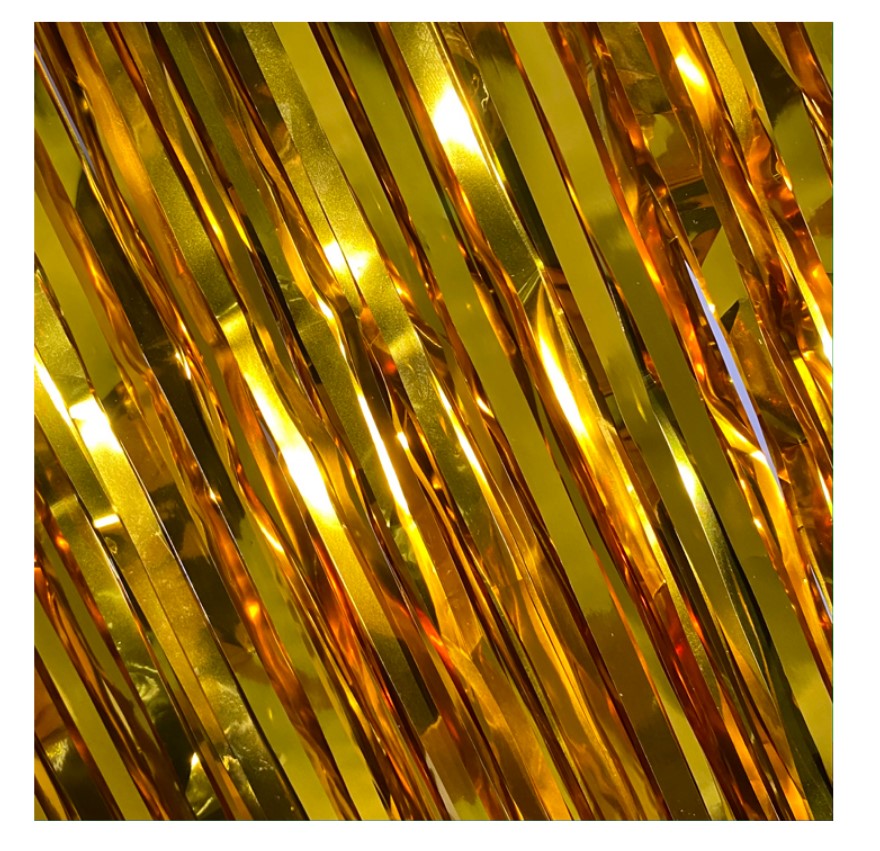 Новогодний дождик глянцевый 200х100 см, полипропилен, золотой