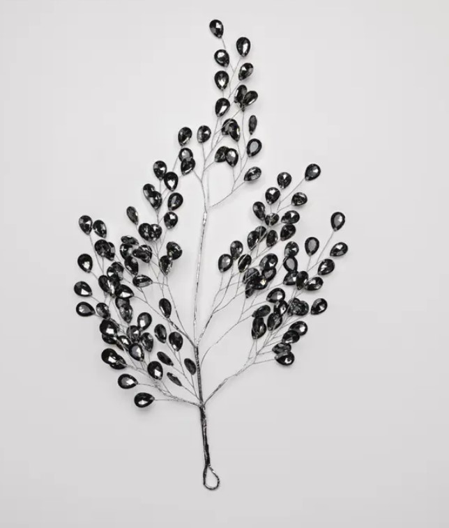 Подвес ВЕТКА L40 см из кристаллов, акрил, темно-серебряный