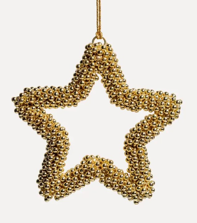 Подвес ЗВЕЗДА D11 см, бисер, золотой