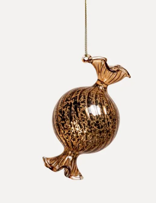 Подвес КОНФЕТА 7x12 см, стекло, золотой