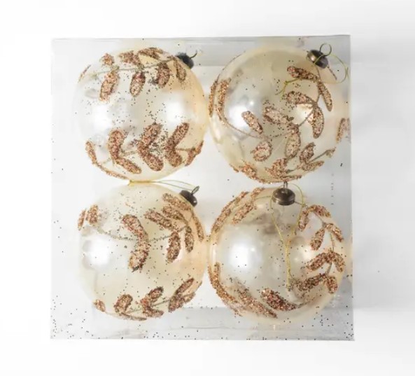 Шар D15 см,пластик, шампань