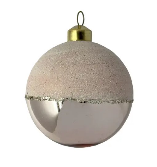 Шар D8 см, стекло, бежевый