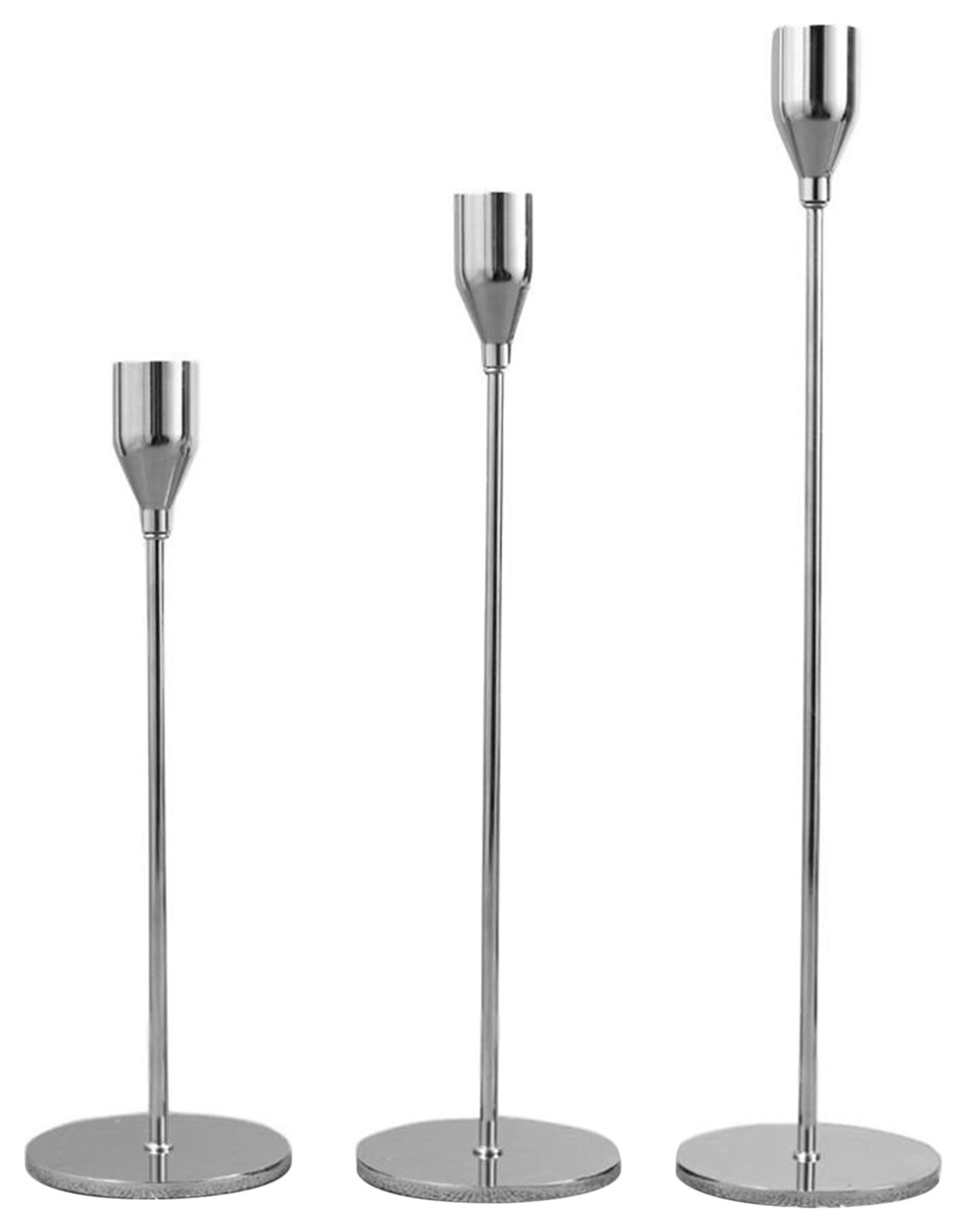 Набор из 3-х подсвечников Идеал, серебро