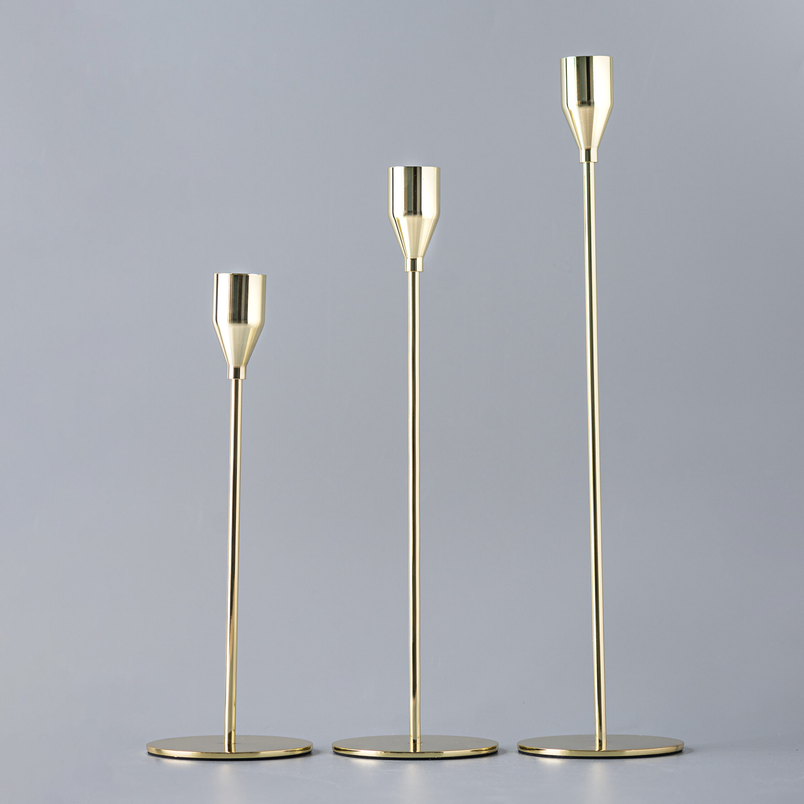 Набор из 3-х подсвечников Идеал, золото